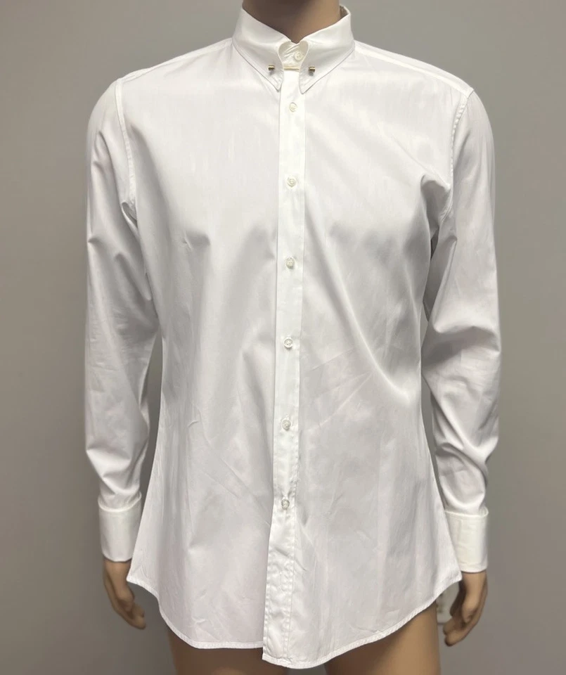 Gucci White Slim Fit Dress Shirt with Collar Pin – Size 42 / 16.5 Made Italy - Image 4 of 4