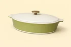 Pyrex Avocado Green Vintage Covered Casserole Dish Lid Mid Century Fai