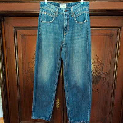 CAMBIO Damen Jeans Elli Slub Mid Used Cropped Gr. 32 Five-Pocket