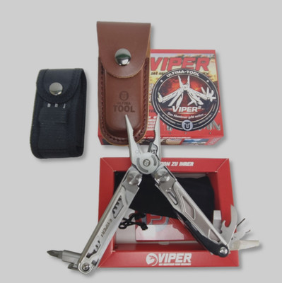 Multitool im Leatherman Wave Style: Ultima-Tool Viper² + XL Zubehör + 2 Holster