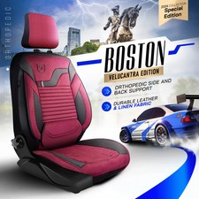 Sitzbezüge passend für Mercedes GL-Klasse in Alcantara Rot-Schwarz mit Tasche