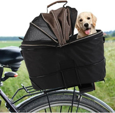 Foldable Bike Pet Rear Basket with Safety Leash Comfort Pad, Universal Heavy D