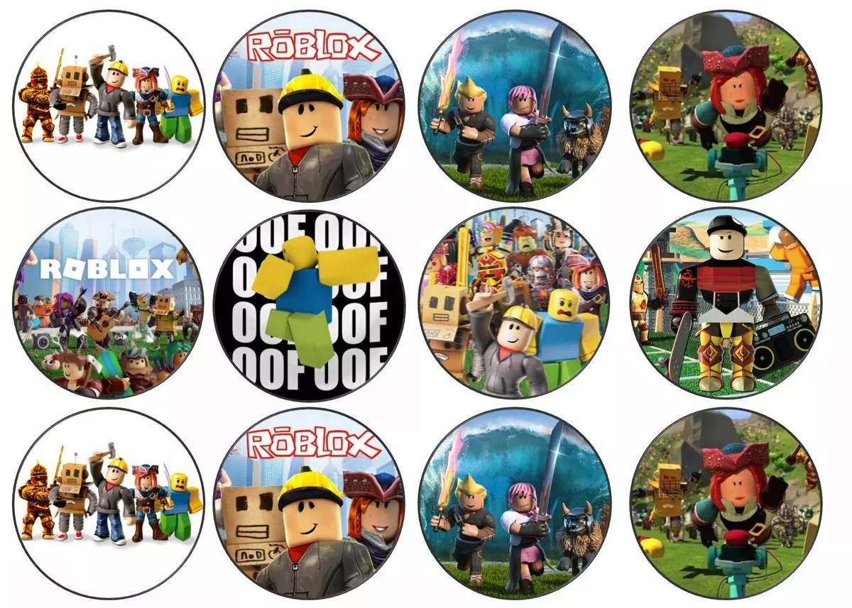 Roblox Theme Edible Wafer Cup Cake Toppers Standing or Disc