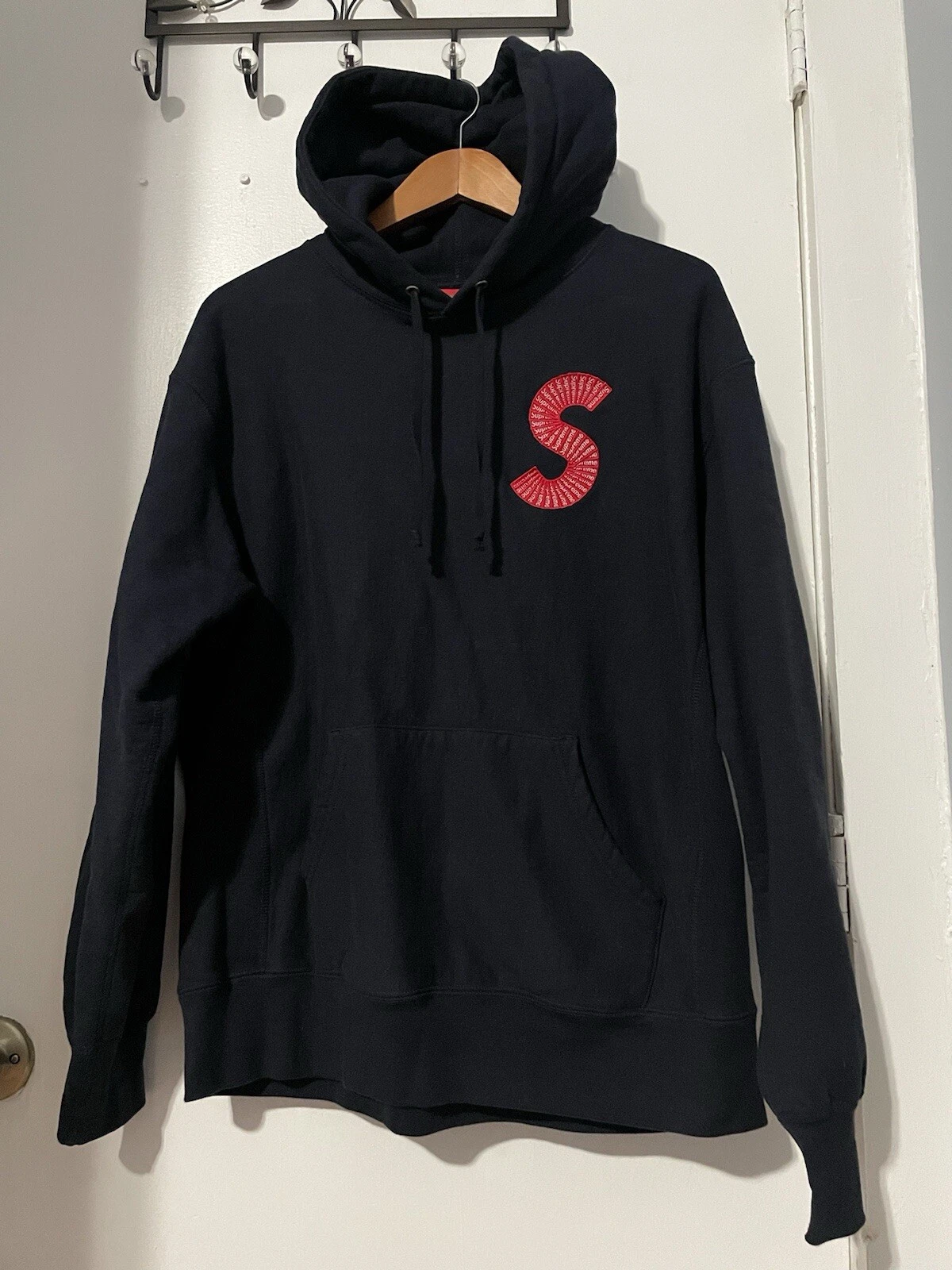 Sweat à capuche Supreme S Logo (boîte logo) F/W 20 bleu marine taille M