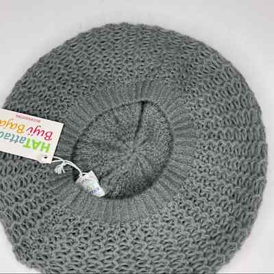 New Hat Attack Crochet Knit Gray Beret New Hat Attack Crochet Knit Gray Beret | eBay main image 3