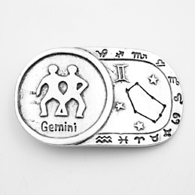 Zodiac Gemini Belt Buckle 9.3x5.5cm Metal Jewellery Horoscope