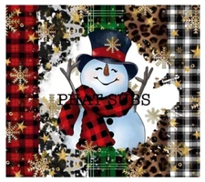 20oz Sublimation Tumbler Wrap Happy Snowman Ready to Press Heat Transfer