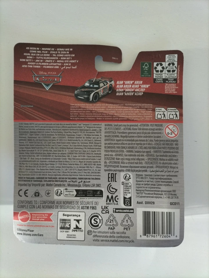 Cars Disney Pixar Mattel Nitroade #28 Alan Aiken Axler - Immagine 2 di 2