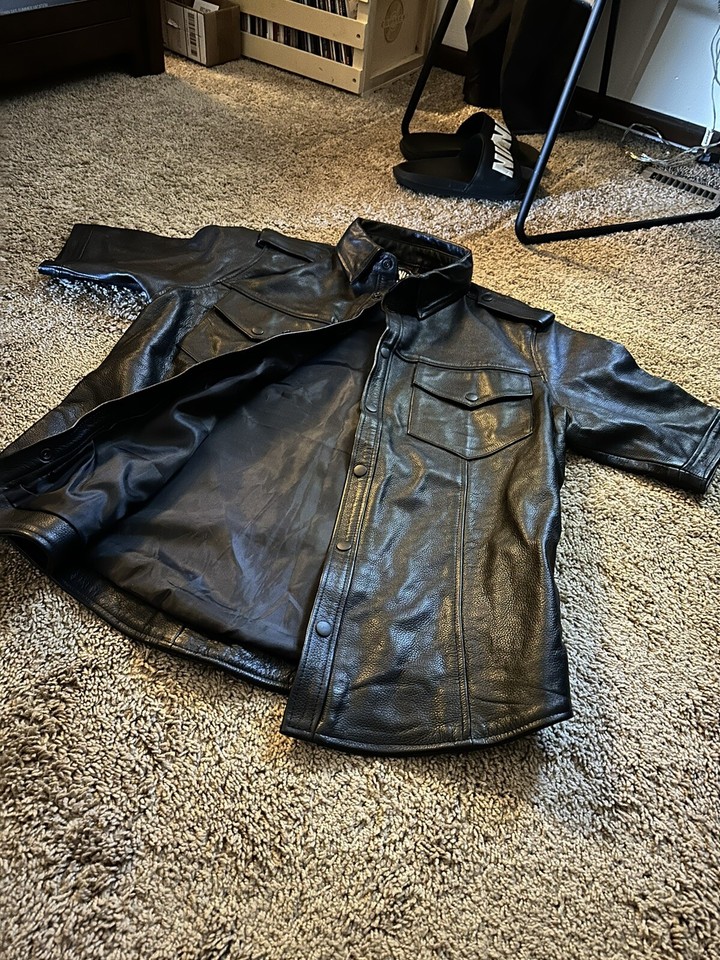 mens leather shirt eBay