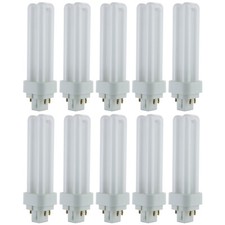 10Pack CFL Double U-Shaped Twin Tube, 2700K, PLD 4-Pin, 13W, G24Q1, 780LM