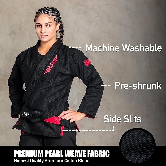 Elite Sports V5415 Womens Black Ultra-Light BJJ GI - IBJJF