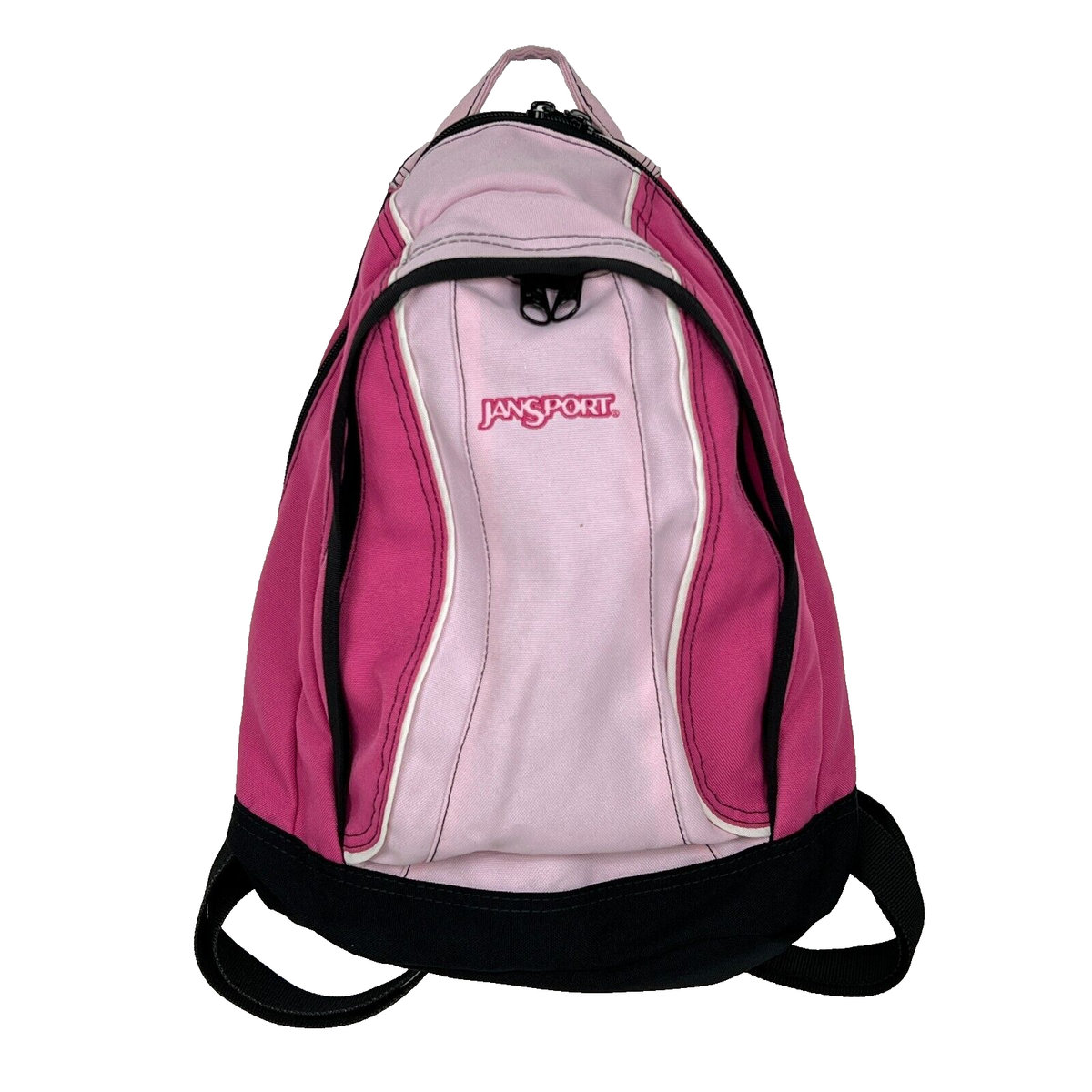 Vintage Jansport Half Pint Backpack Mini Pink and Black Padded Straps  Sections