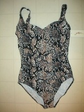 GOTTEX Brown Kalahari 1 Pc V Neck Tank Style Swimsuit Sz 12 NWT