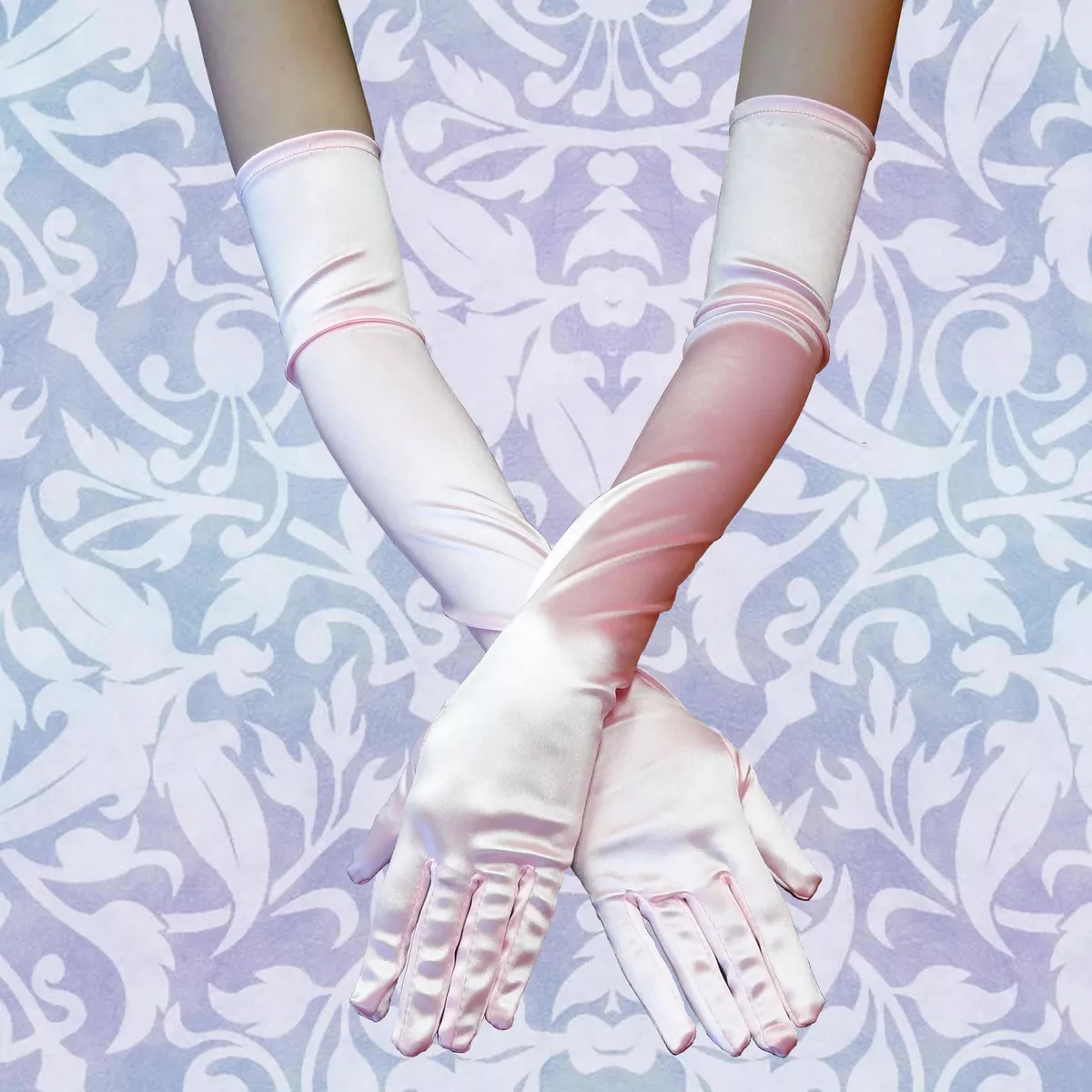 Pink 2024 satin gloves