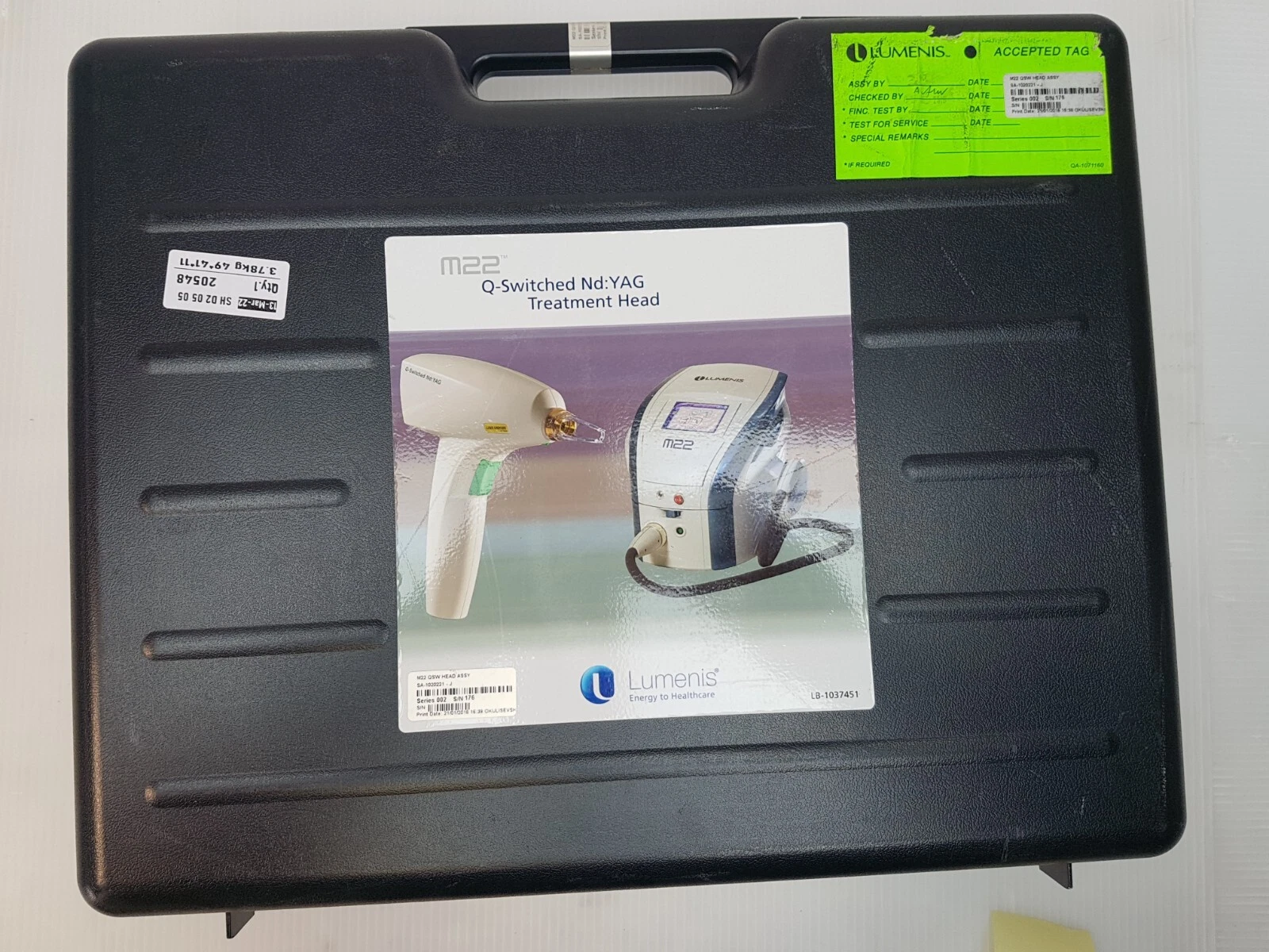 Lumenis hard case for the M22 Q-Switched Nd:YAG treatment head