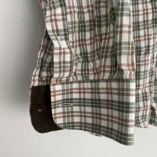 Barbour Men’s Long Sleeve Button Down Shirt Ivory/Green Plaid Size Large - Picture 3 of 11