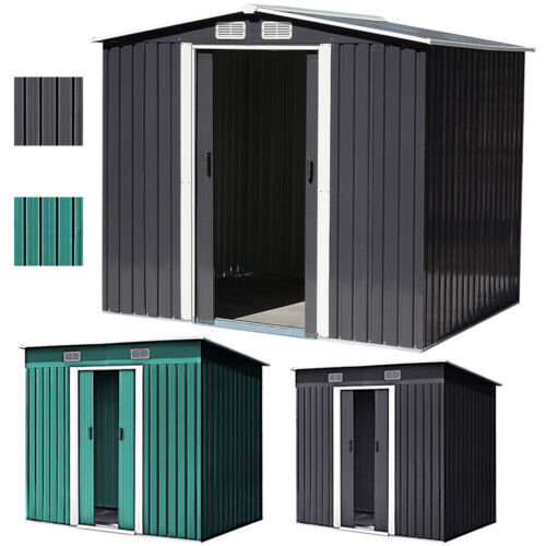 Metal Garden Shed 6 X 4, 8 X 6, 10 X 8ft Garden Storage with Base Foundation - 第 1/28 張圖片