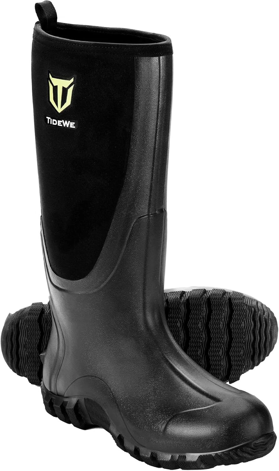 Rubber Boots for Men Multi-Season, Waterproof Rain Boots with Steel Shank, 6Mm N