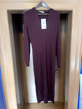 Womens ZARA Dress BNWT Maroon Dress Size Small