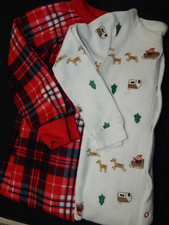 2 Pair Carters Boys 24 Months Thermal/Fleece Christmas Pajamas 1 piece So cute