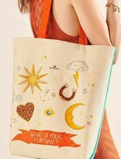 SWAROVSKI CRYSTAL  CANVAS TOTE BAG  NEW  5493058 RARE RETIRED CUTE SS19 FORTUNE