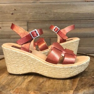 rose gold cork wedges