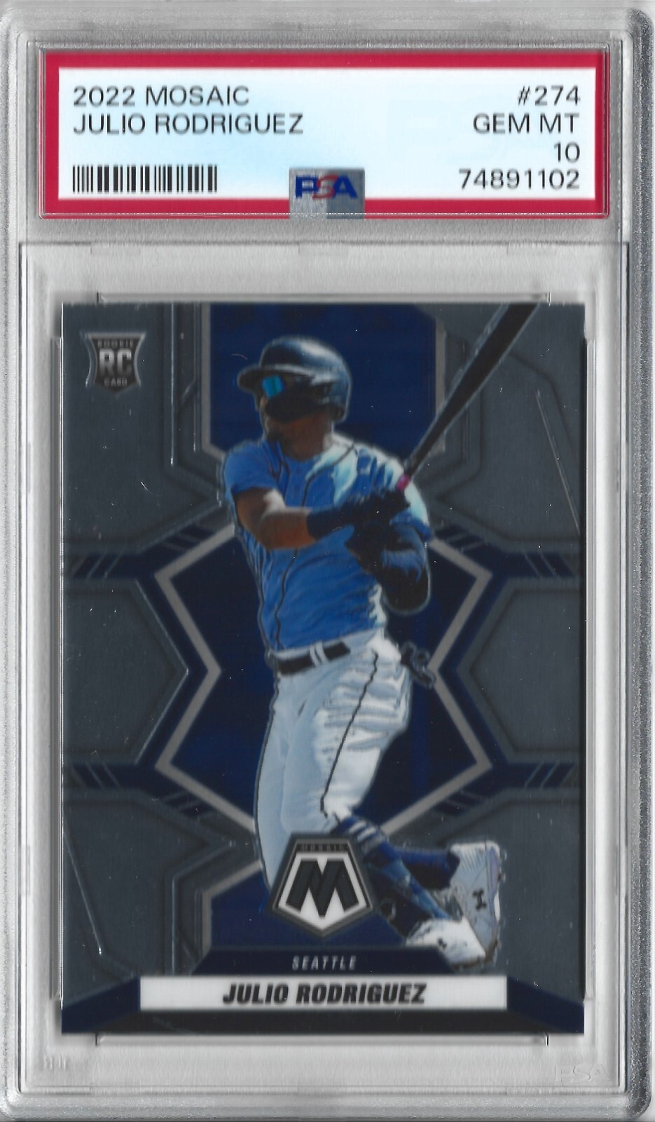 2022 Panini Mosaic #274 Julio Rodriguez RC PSA 10 GEM MINT Mariners Rookie ROY *