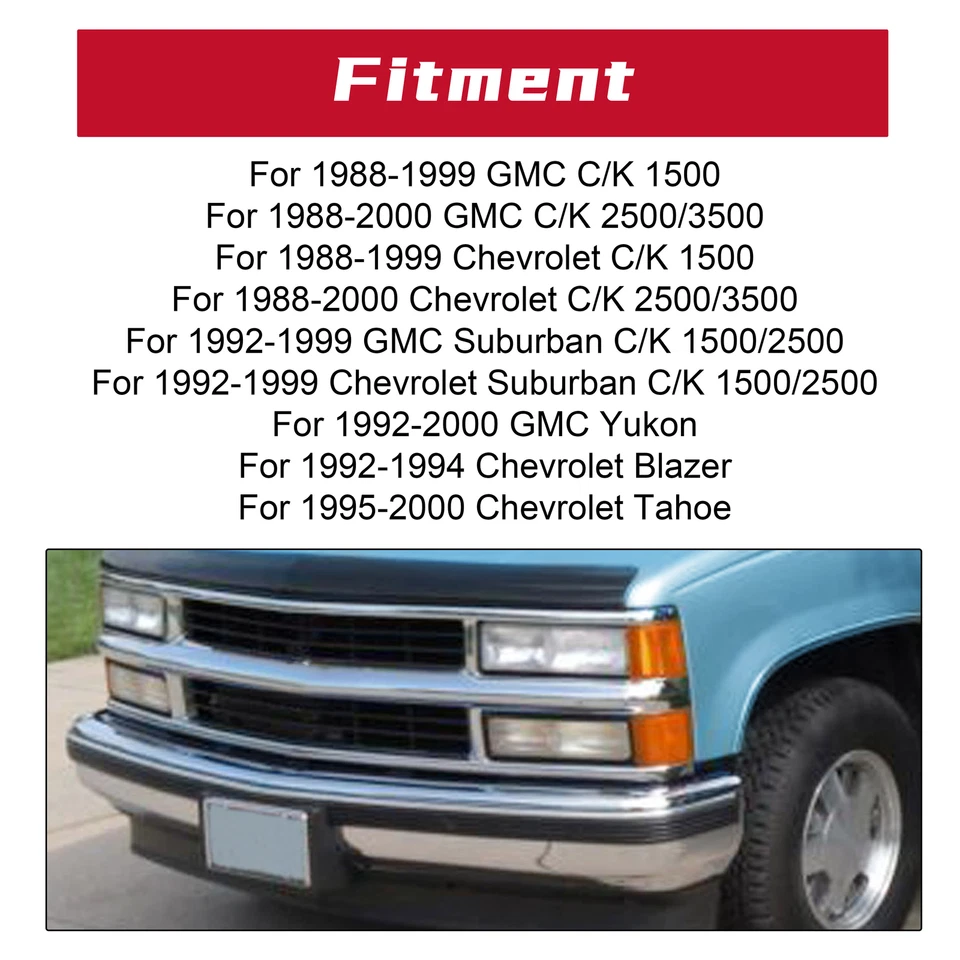 Front Bumper Kit Chrome For Chevy Suburban GMC C1500 K1500 1988-2000 Foto 4 de 4