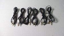 LOT OF 6 AUX CORDS, 3.5mm, male to male, 4ft long, blk  silver