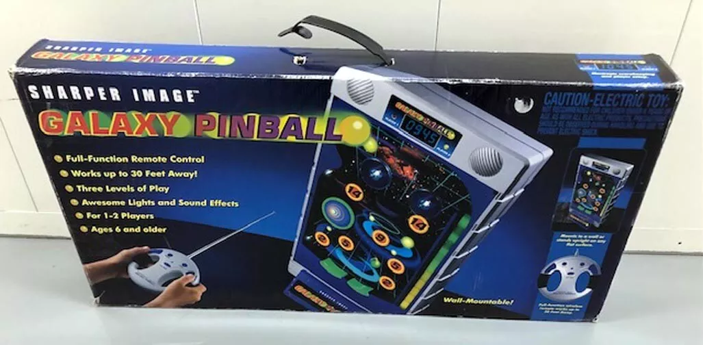 TABLETOP HANDHELD SPACE PINBALL GAME TOY INTERGALACTIC ROCKET BY RIDLEY'S  11”