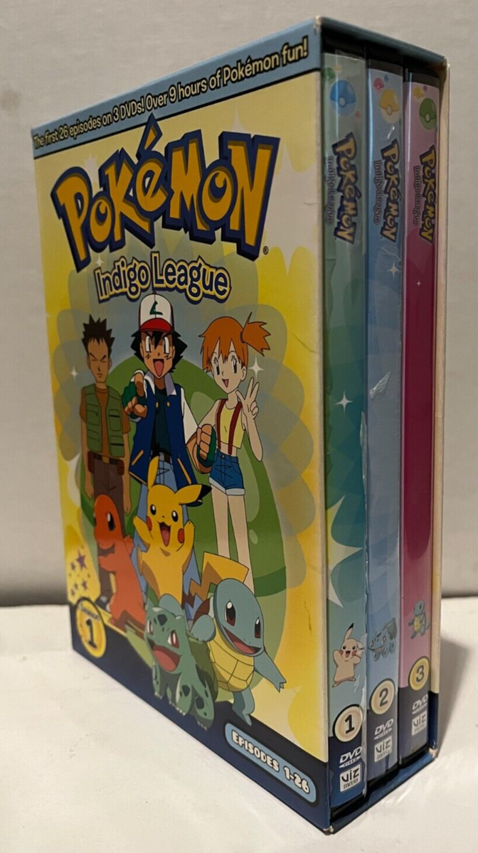 Pokemon Indigo League Volume 1-3 DVD Animated Series Pikachu