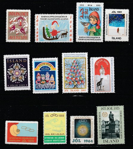 Iceland christmas stamps collection MNH