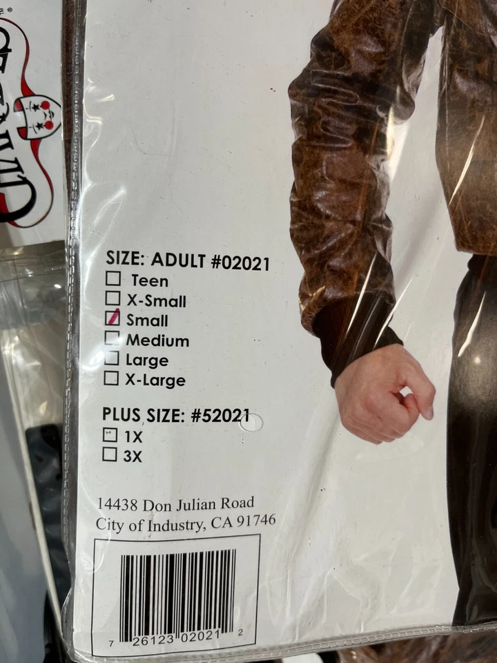 Fantasia de jaqueta de couro sintético adulto desgastado inspirado em Indiana Jones, marrom, P - Imagem 3 de 4