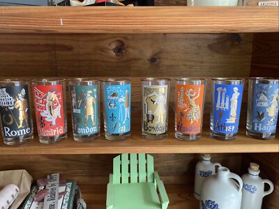 Libby Vintage Glasses International Full Set