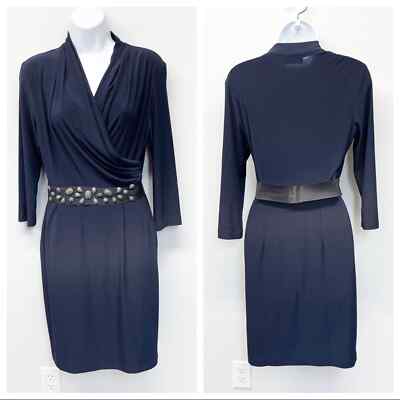 ABS Allen Schwartz Wrap Front Belted Dress Size 4