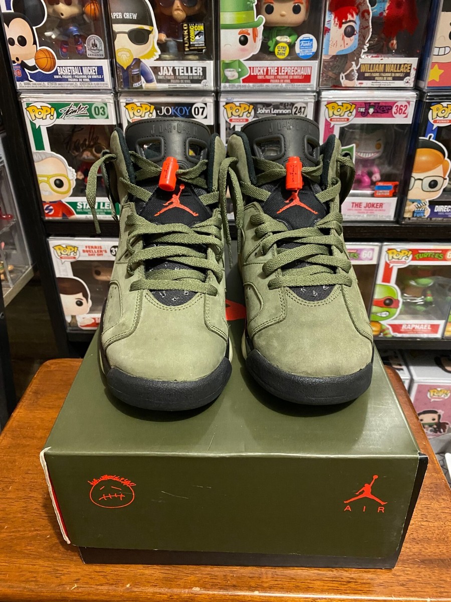 Nike Air Jordan 6 Retro Travis Scott Olive Sz 7 2019 GITD Nike Air Jordan 6 Retro Travis Scott Olive Sz 7 2019 GITD