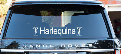 Harlekine Rugby Thema Aufkleber Fenster Aufkleber & Logo 60cm lang kostenlose P&P