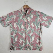Vintage Hawaiian Shirt Large Tori Richard 100 Cotton Men's Size Large Red