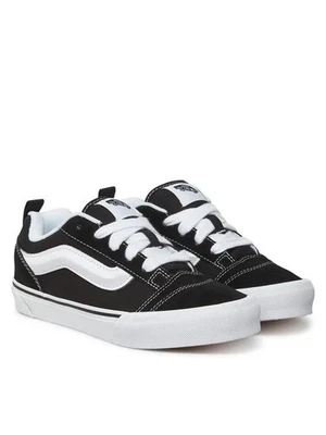 Sportschuhe Sneaker Unisex Jungen Damen Vans Knu Skool Schwarz Weiß