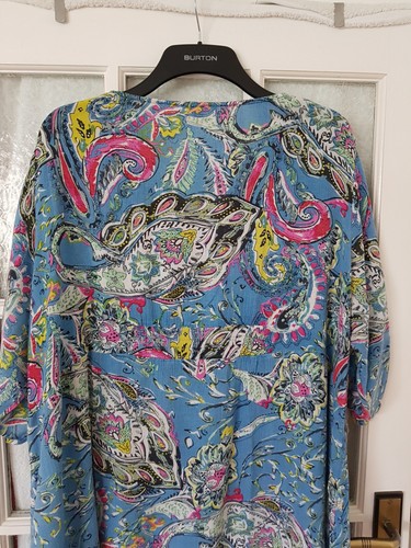 Joe Browns Short Sleeve Lightweight Tunic Top in Blue Size 24 - Picture 12 of 14