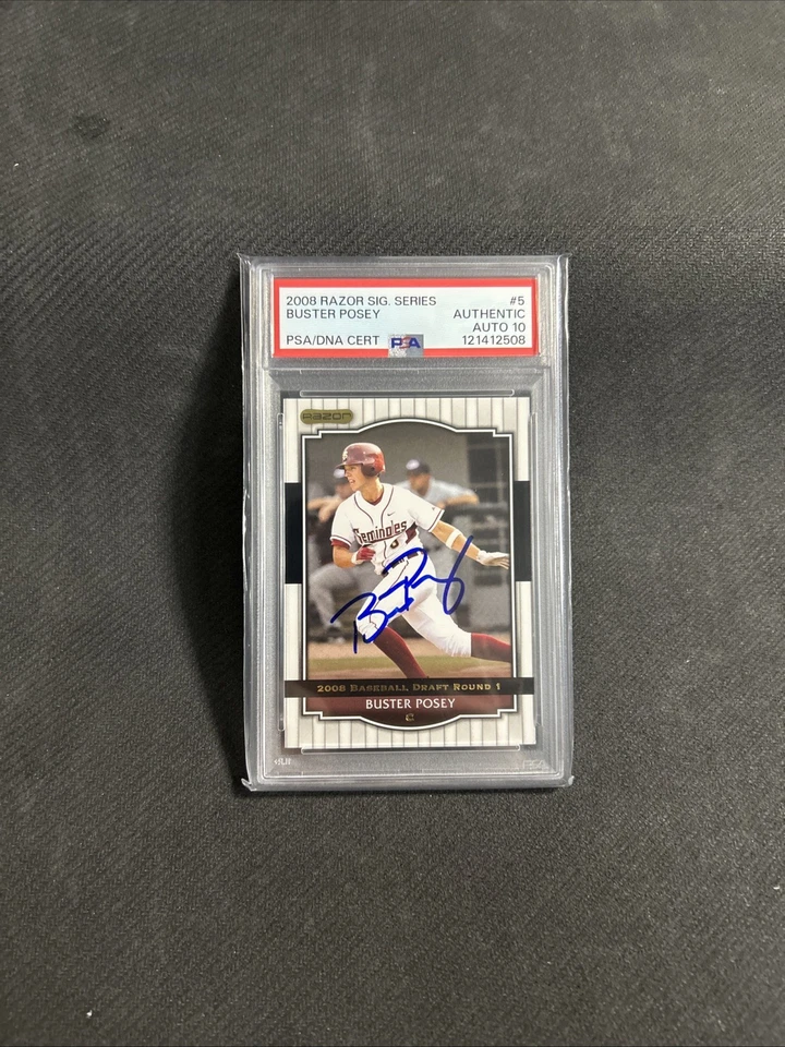 Buster Posey Signed 2008 Razor Signature Series #5 PSA/DNA Auto 10 - Image 2 of 4