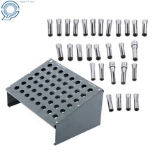 Heavy-Duty R8 Collet Rack With 29 Collets 1/32"-1" for Milling Machine Tools