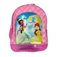 Disney Princess 12  Backpack Tiana Belle Cinderella Aurora Lenticular 3D Purse