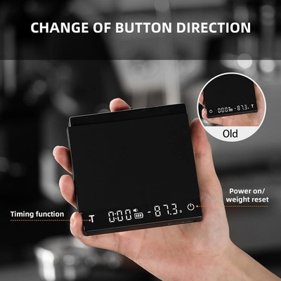 Mini Digital Coffee Scale with Timer 2kg/0.1g Precision Espresso Coffee Scale