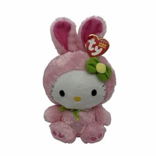 TY Beanie Baby Hello Kitty 7” Plush Pink Bunny Easter Stuffed Toy Costume Babies