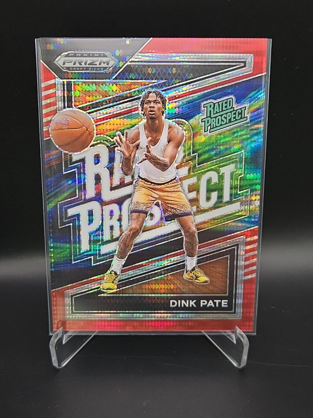 Dink Pate-2024 Panini Prizm Draft Picks-#18 Rated Prospect-Red Pulsar Prizm /299