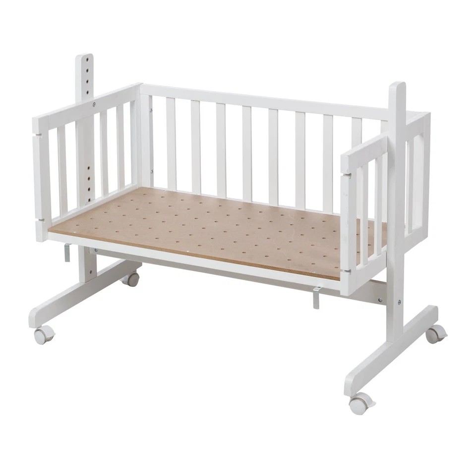 roba Beistellbett mit Matratze - Holz Weiß - Stubenbett Rollen Babybett - Bild 4 von 4