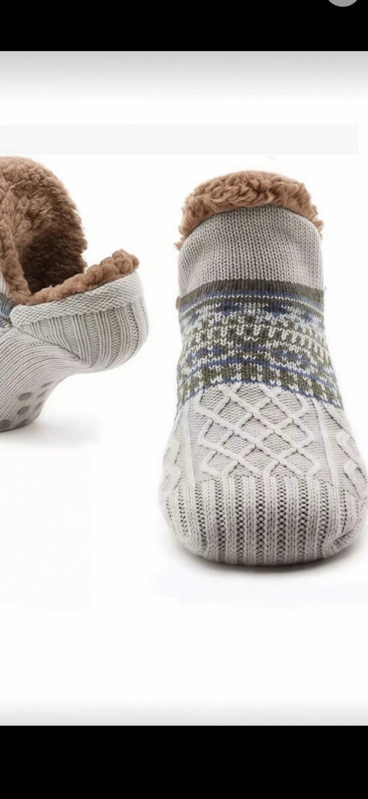 Socks 1Pair Thick Warm Indoor Non Slip Floor Socks Unisex Free Size Grey