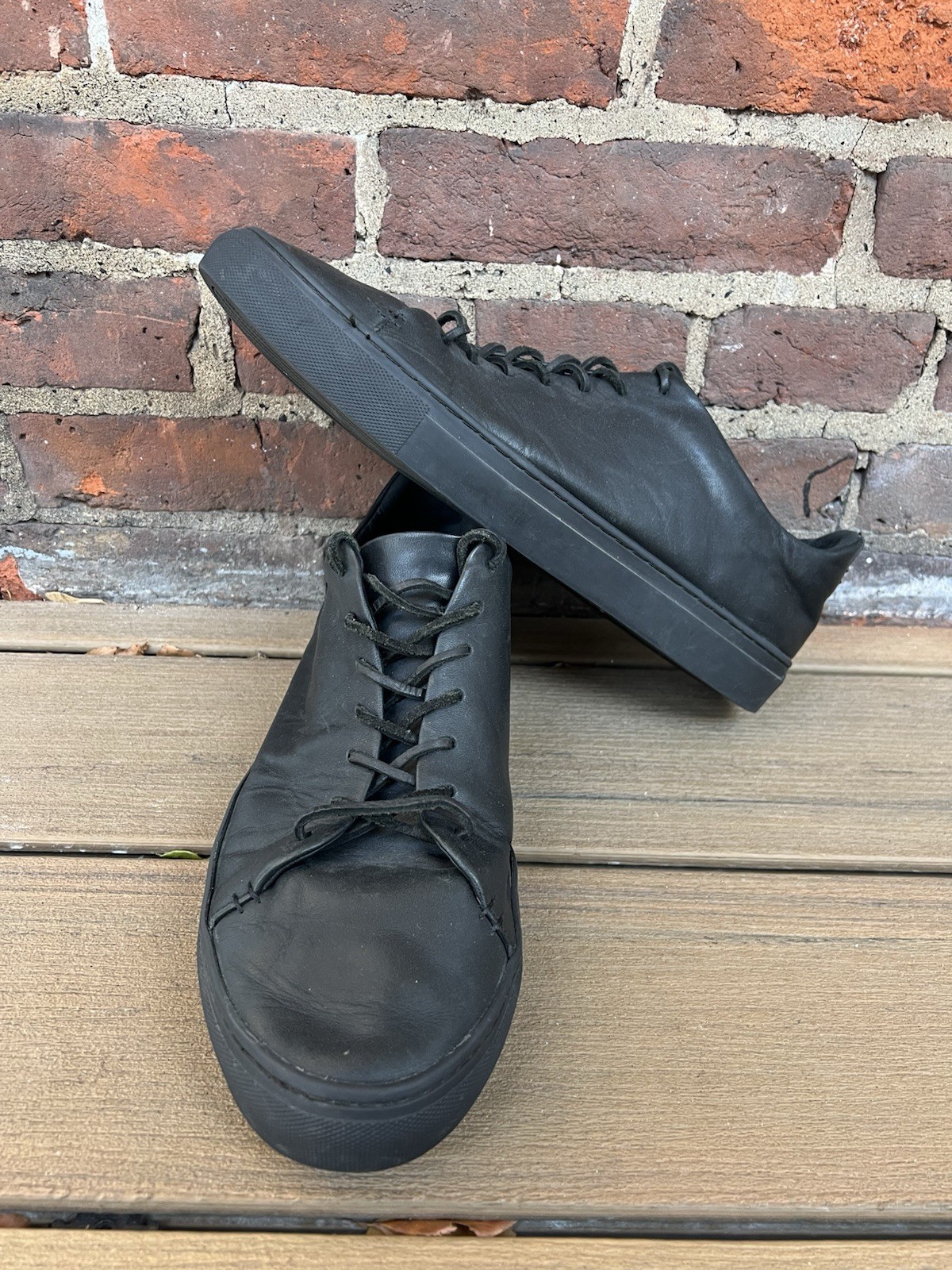 Thursday Everyday Premier Low Top Sneakers Men's Size 14 Black Leather Shoes