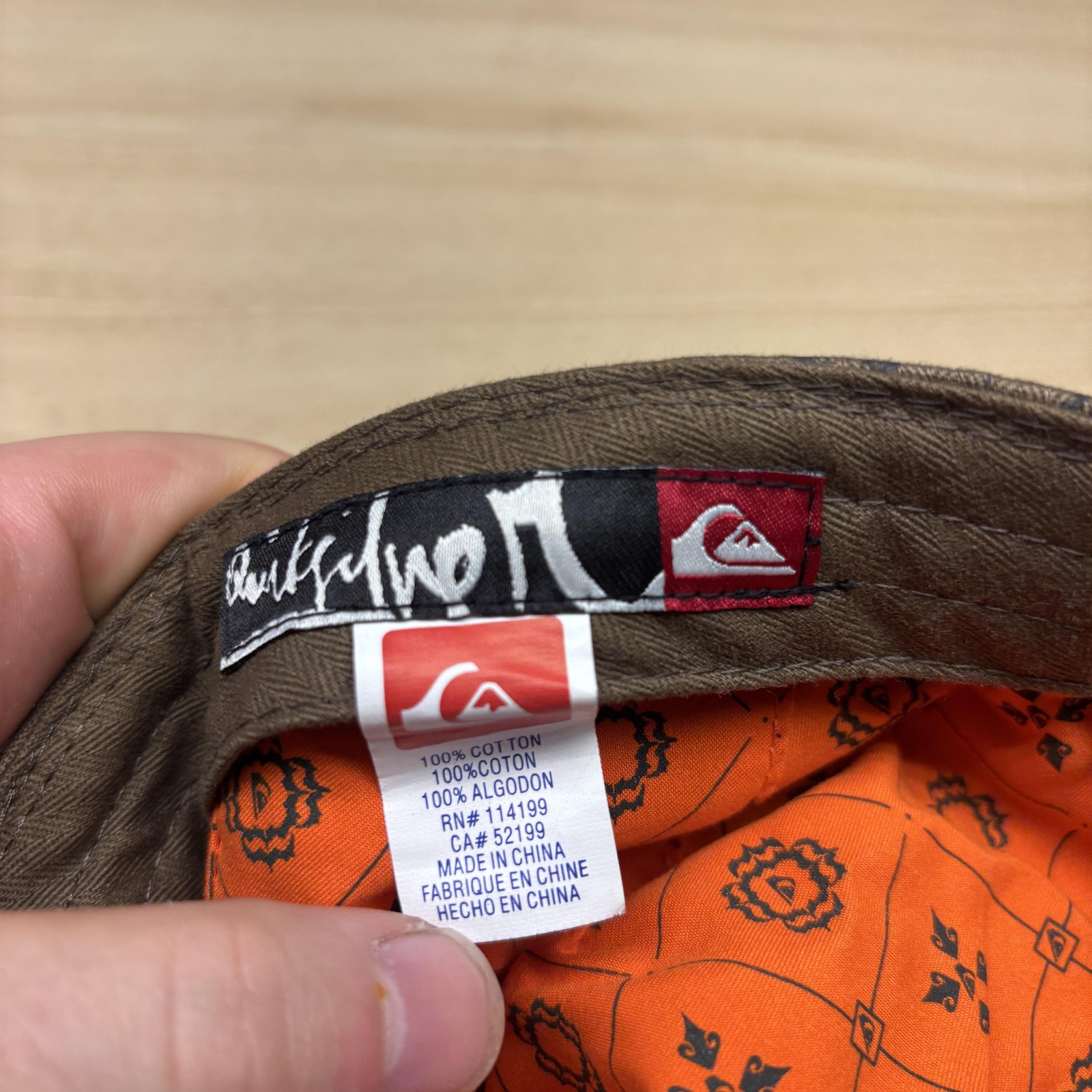 Quiksilver Hat Cap Strap Back Brown Pattern Flat … - image 9